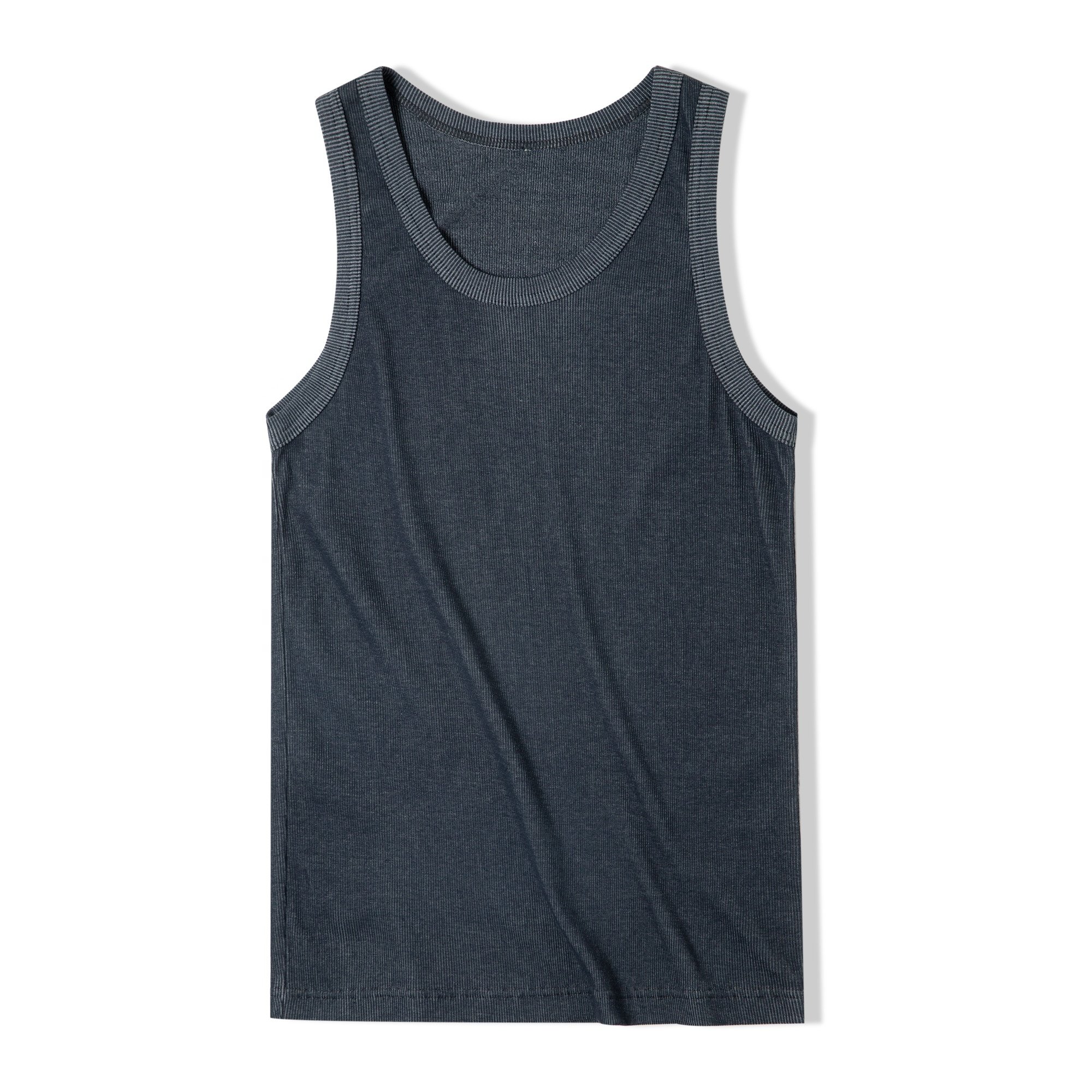 Custom ribbed tank top men summer 100% polyester tank tops
