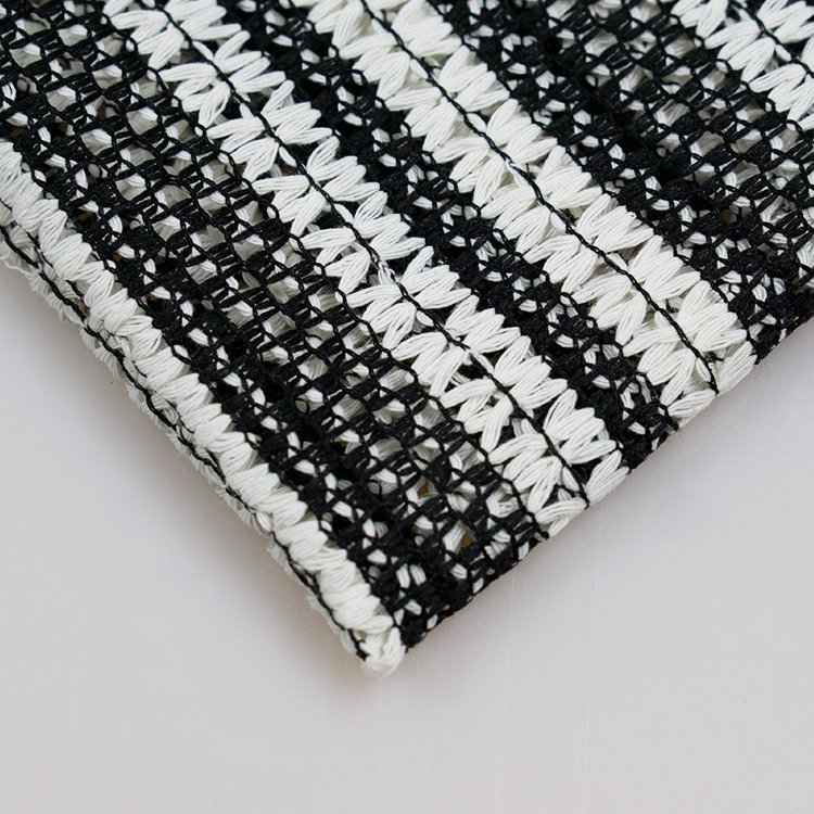 65T 35C white and black stretch mesh embroidered net warp lace fabrics