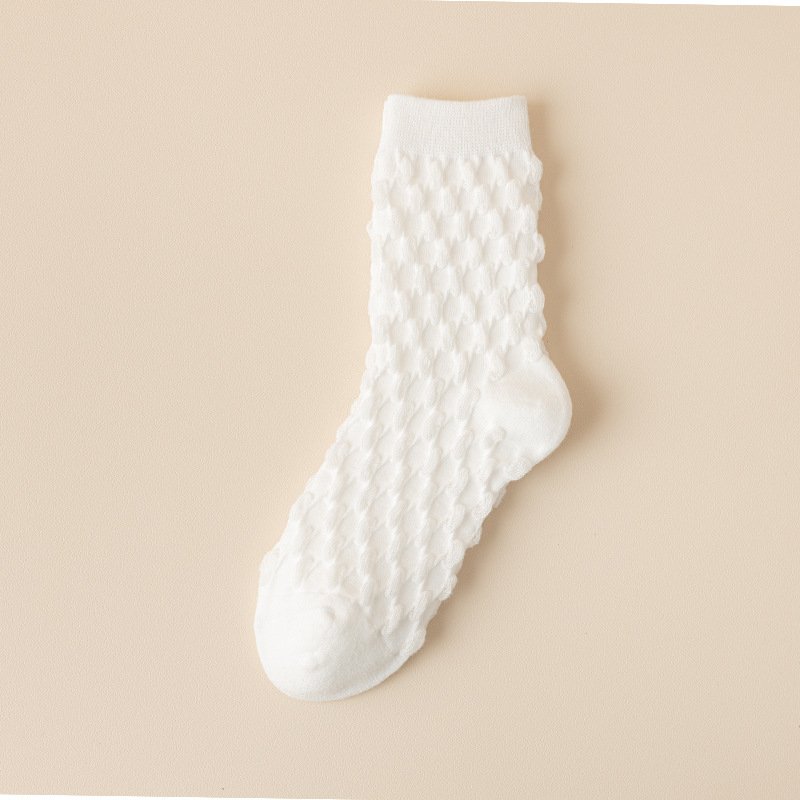Premium Quality Crew Socks Wholesale for Women Custom Color Rainbow Ribbed Casual Comfortable Socks