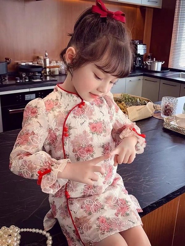 New antique chiffon printed embroidery lace tulle shell fabric Clover Punch embroidered fabric