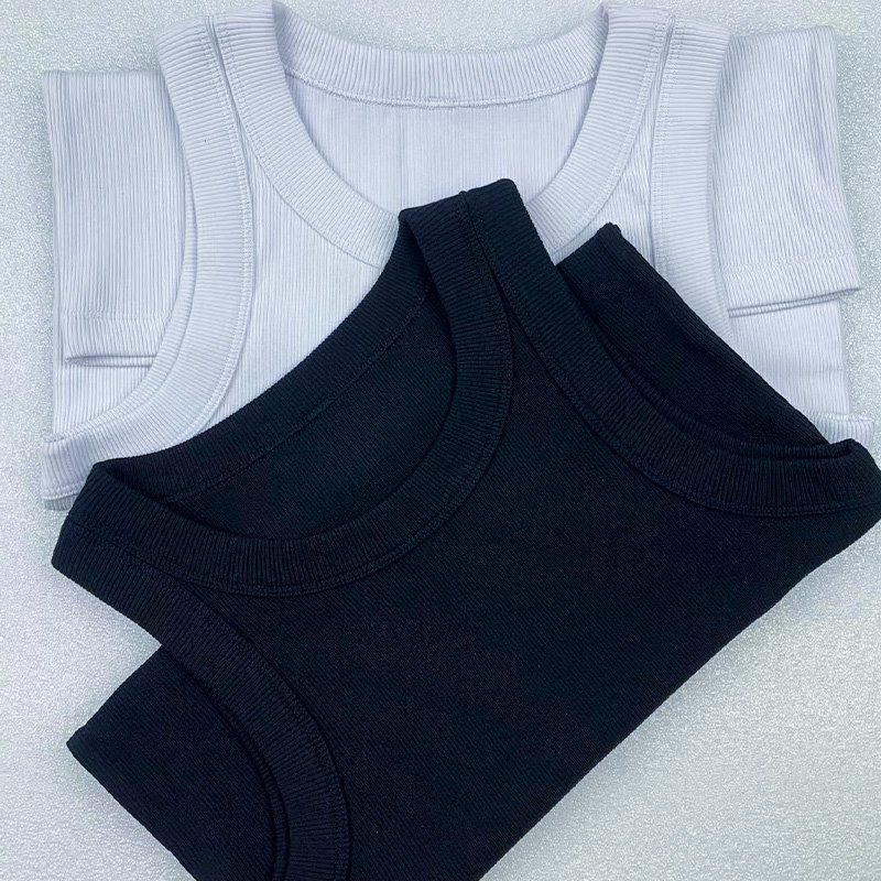 High Quality New Summer Tank Tops Men's Basic Knitted Ribbed Crop Tank Tops Men's Inside T-Shirts