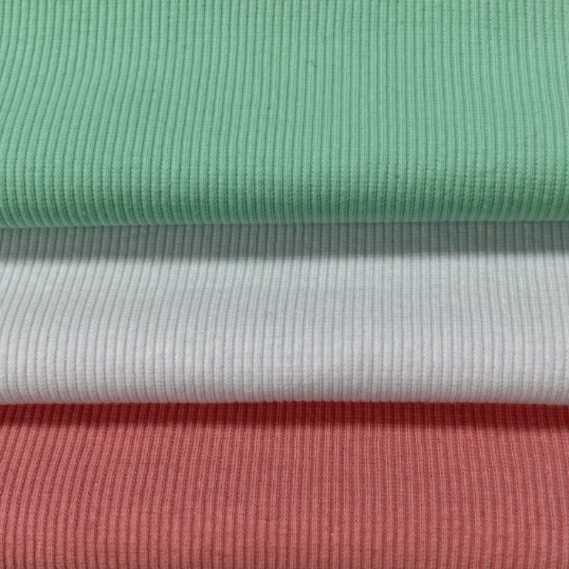 High Quality 4-Way Stretch Soft Rib Stripes Weft Knit Rayon Waterproof Spandex for Woman's Dress Shirt Swimwear Sportswear Girls