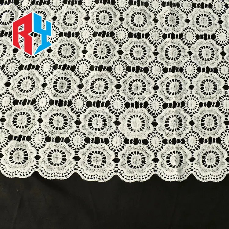2024 Fancy dress textiles floral pattern heavy embroidery polyester mesh lace fabric for female clothing,garment