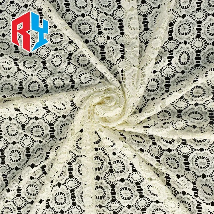 2024 Fancy dress textiles floral pattern heavy embroidery polyester mesh lace fabric for female clothing,garment