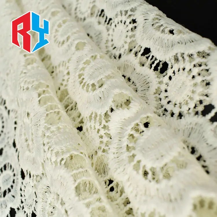 2024 Fancy dress textiles floral pattern heavy embroidery polyester mesh lace fabric for female clothing,garment