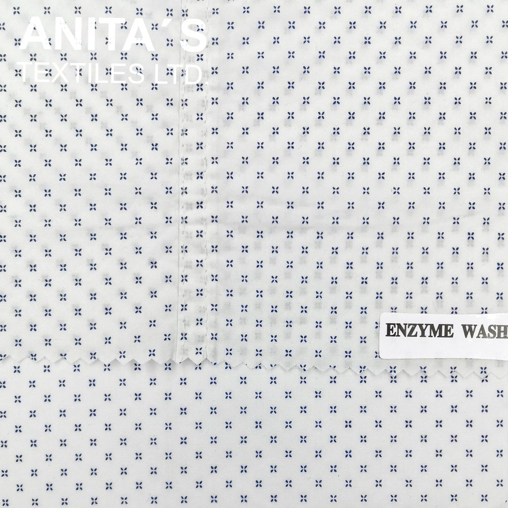 In STOCK Micro Geometric Floral Print 100% Cotton Lightweight Woven Plain Fabric 80s Fine Cotton with Pigment Print