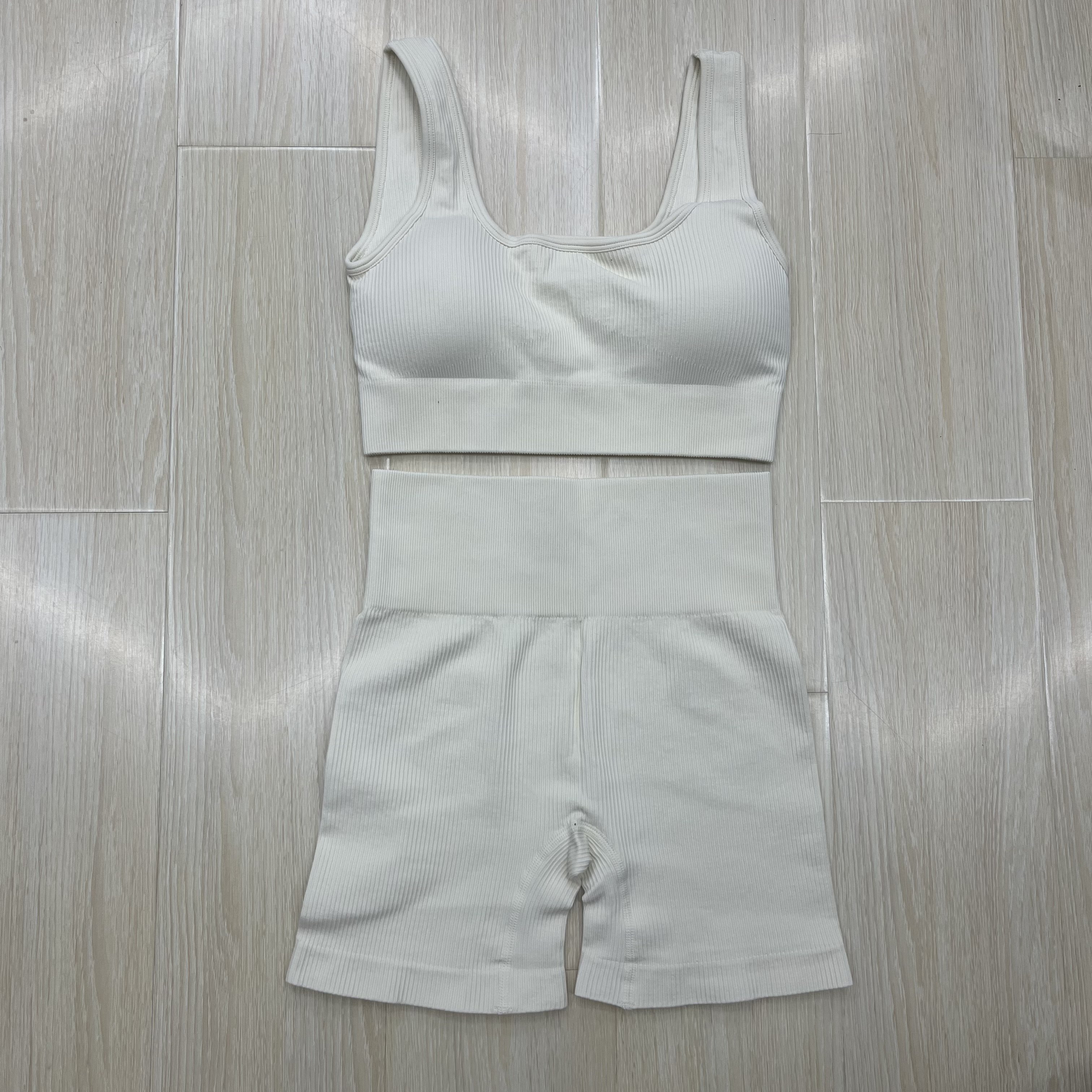 Best Seller 2 Piece Seamless Ribbed High Waist Leggings with Sports Bra fitness yoga wear
