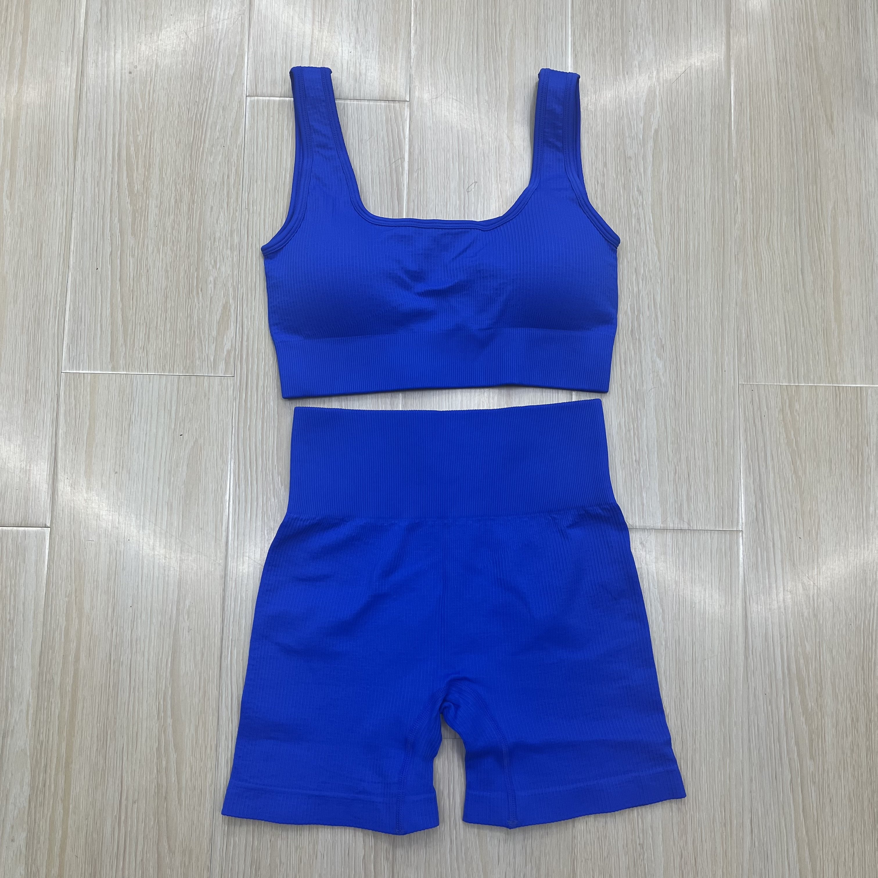 Best Seller 2 Piece Seamless Ribbed High Waist Leggings with Sports Bra fitness yoga wear
