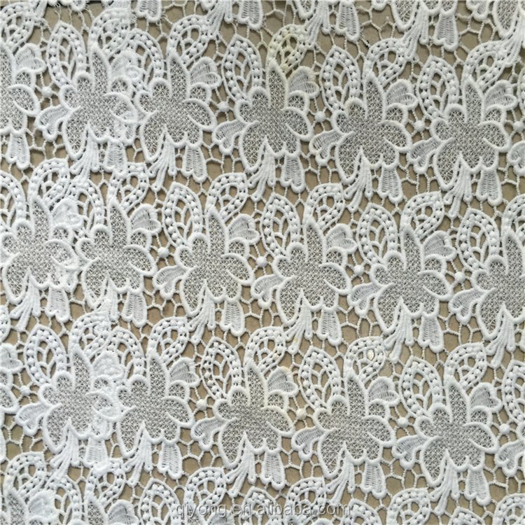 New Design Water Soluble Chemical Lace Fabric Embroidery Wholesale for Fashion Lace Dress