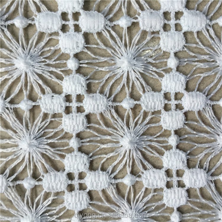 New Design Water Soluble Chemical Lace Fabric Embroidery Wholesale for Fashion Lace Dress
