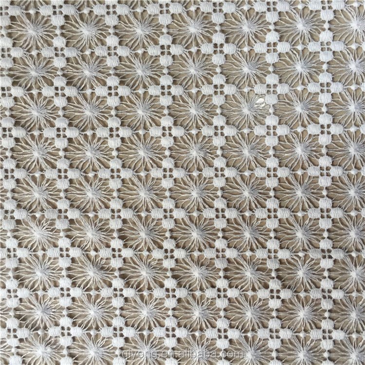 New Design Water Soluble Chemical Lace Fabric Embroidery Wholesale for Fashion Lace Dress