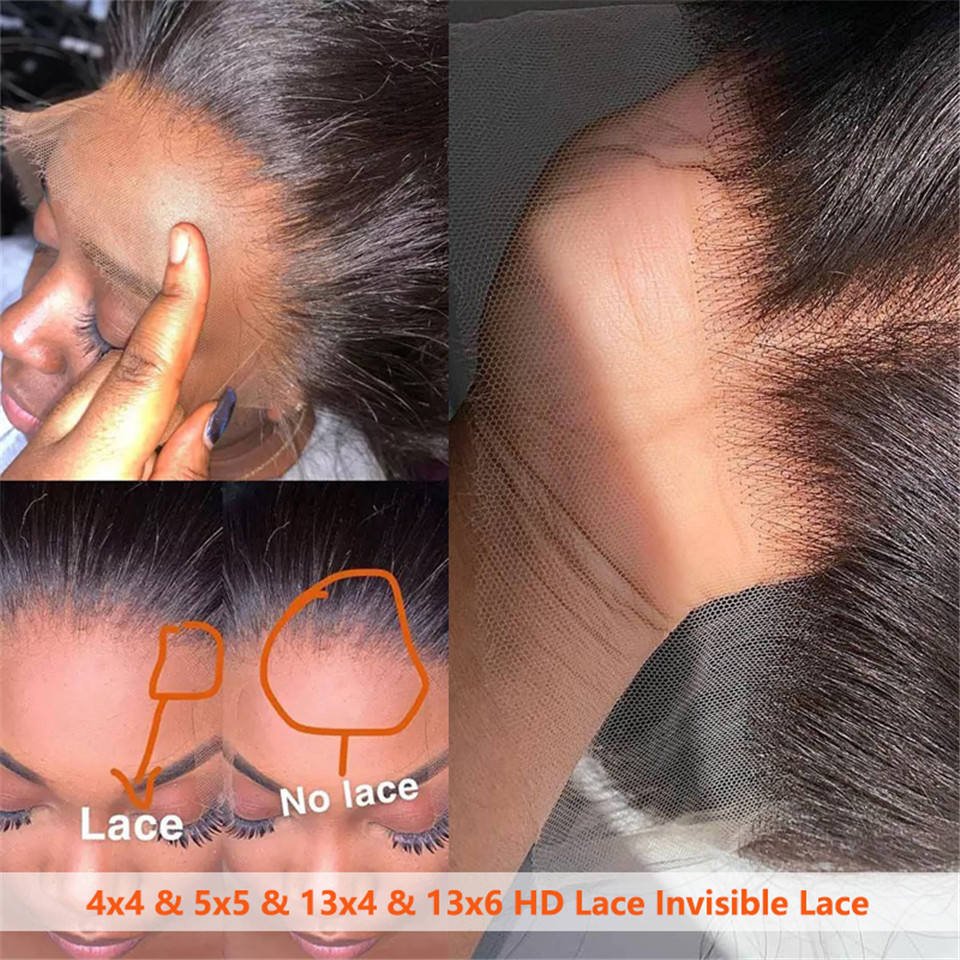 13x4 13x6 360 Perruque Hd Lace Frontal Naturel Raw Indian Human Hair HD Lace Frontal Closure 4X4 5x5 HD Lace Closure and Frontal