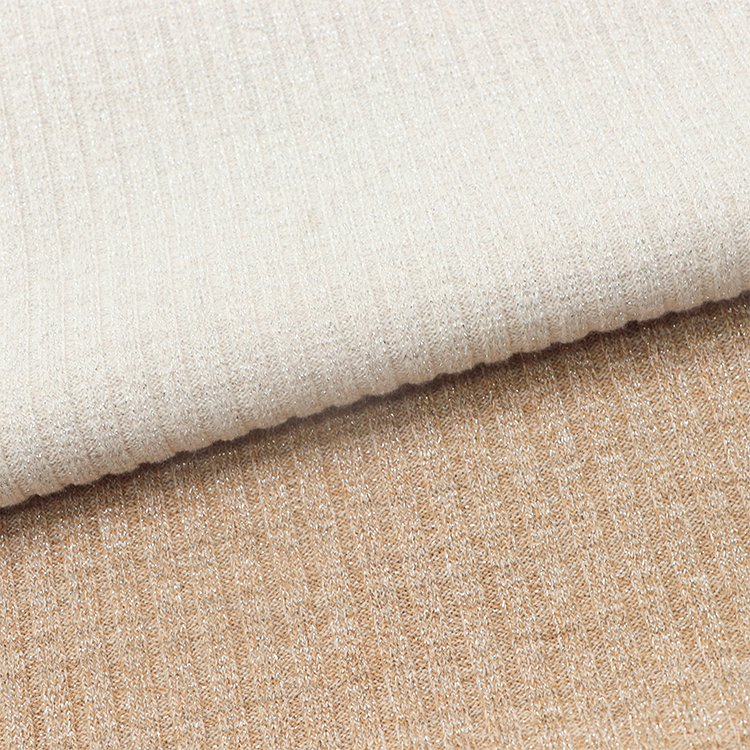 Recycled TR Knitted Fabric 360gsm Custom Viscose Rayon Polyester Metallic Spandex Ribbed Single Jersey Fabric for Winter Garment