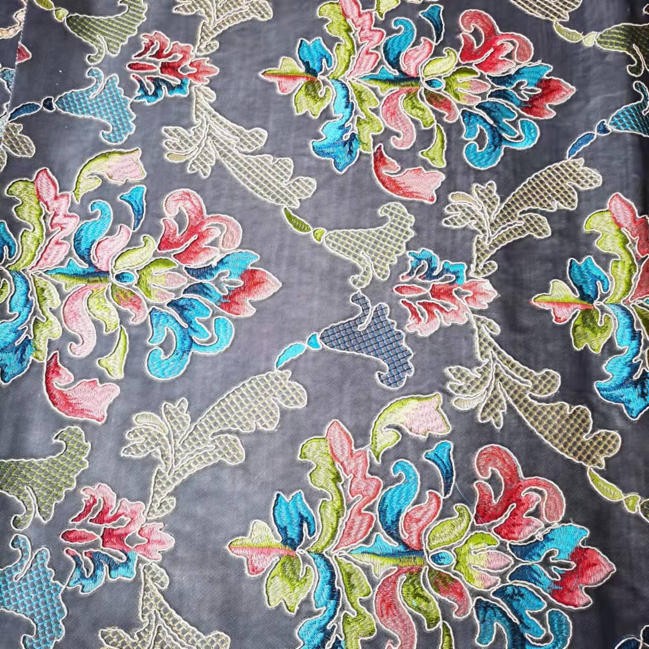 newest design 21102 Morocco good selling embroidery velvet fabric embroidery sofa fabric cushion fabric A+B