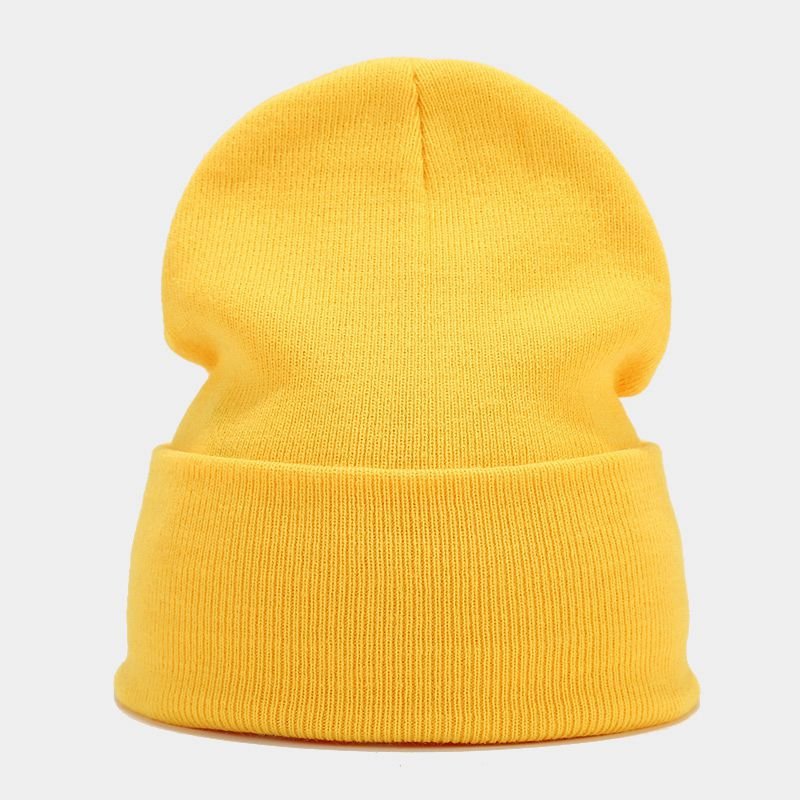 Custom Embroidery Acrylic Blank Cuffed Wool Men Women Skully Knit Beanie Winter Warm Ribbed Unisex plain Knitted beanie Hat