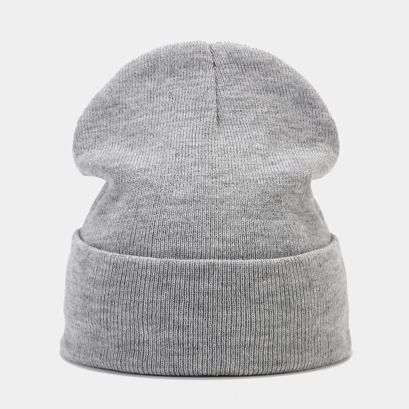 Custom Embroidery Acrylic Blank Cuffed Wool Men Women Skully Knit Beanie Winter Warm Ribbed Unisex plain Knitted beanie Hat