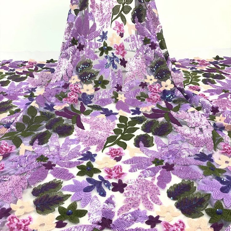 Sequin Embroidery Flower Indian Lace Fabric for Other Apparel&Accessories