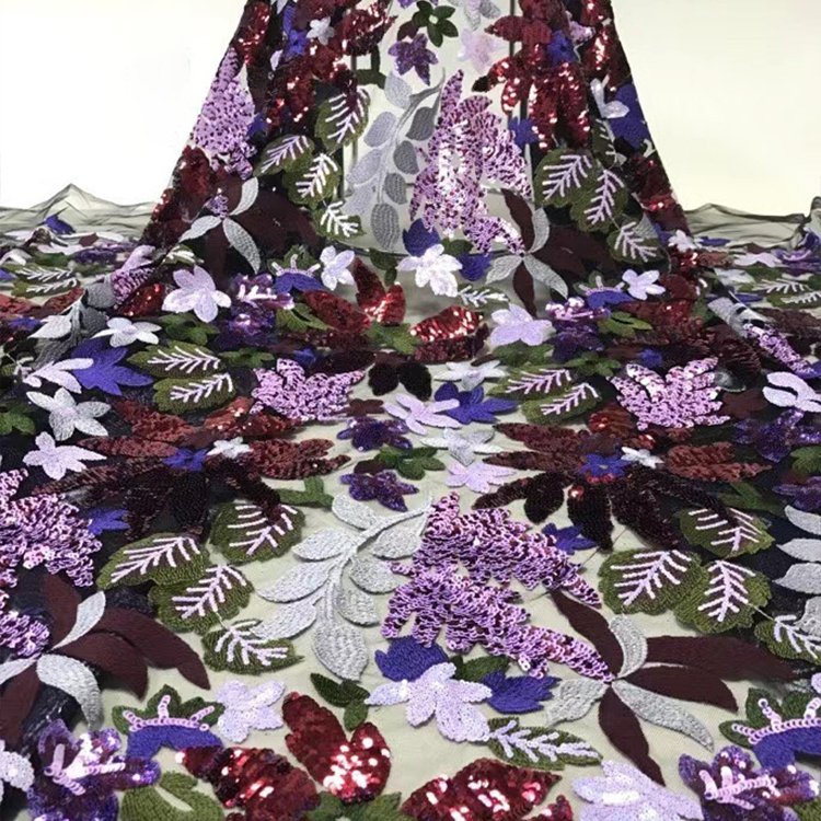 Sequin Embroidery Flower Indian Lace Fabric for Other Apparel&Accessories