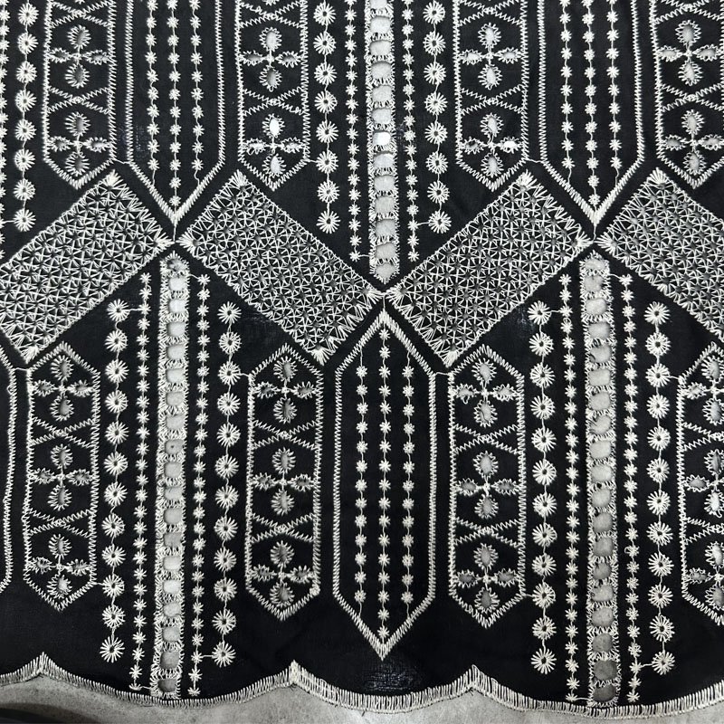 Factory Manufacturer Floral Embroidery Fabric Georgette Fabric Silk for Table Cloth
