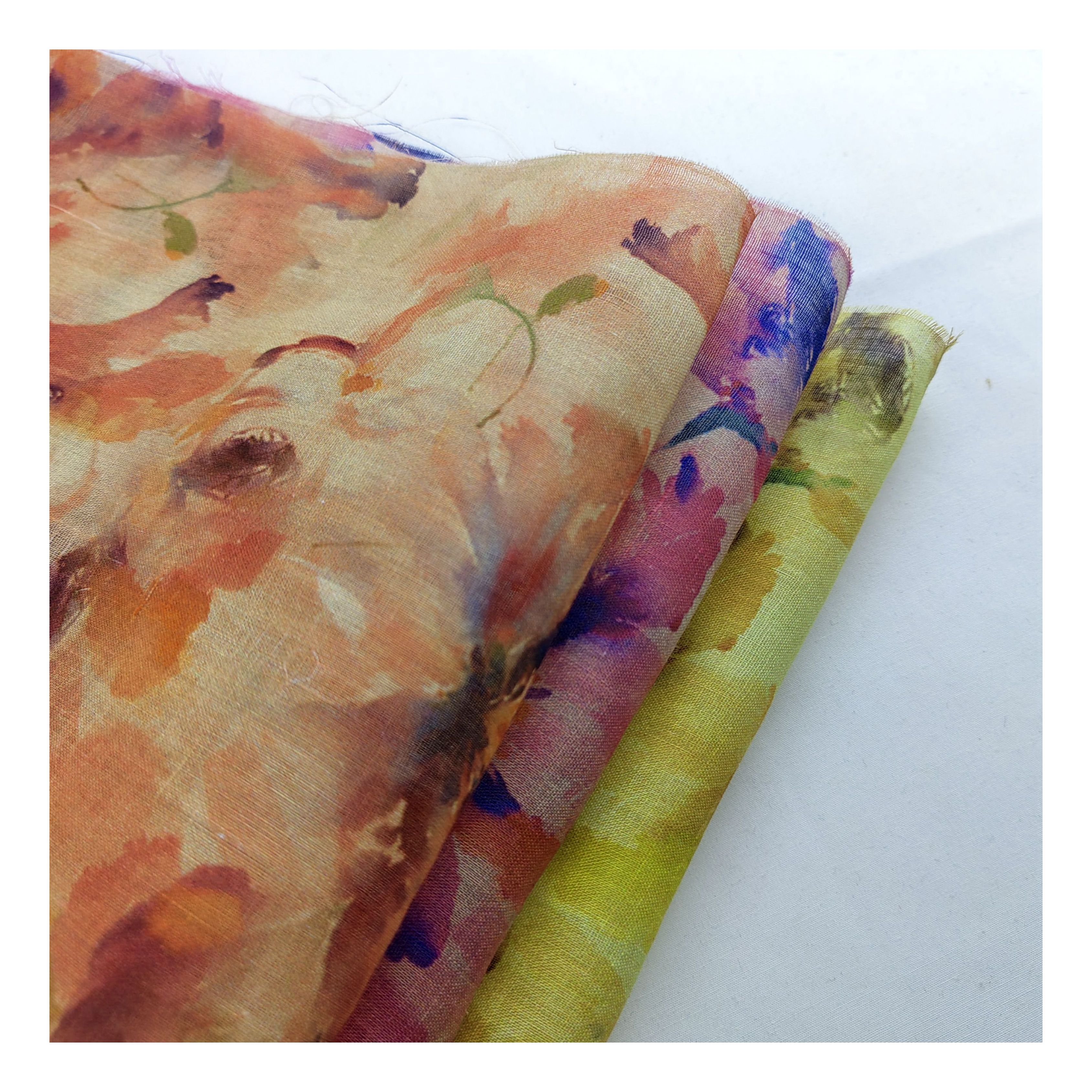 Factory direct sale Multi-colored Floral Printed Fabrics 100% pure linen Fabric For Garment