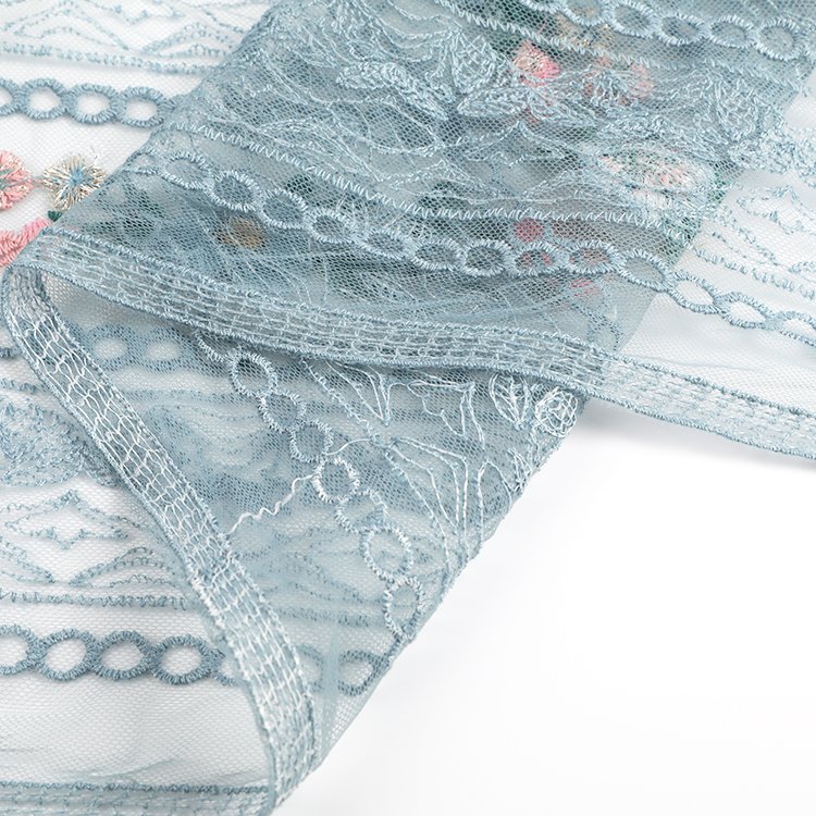 HOT Sale Cheap Embroidered Fabric Lace 100% Polyester embroidery Fabric for Dress
