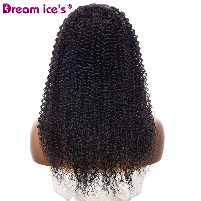 Dream.Ice's Hot Selling 18inch kinky curl lace front wig human hair blend wigs lace front wig not full synthetic