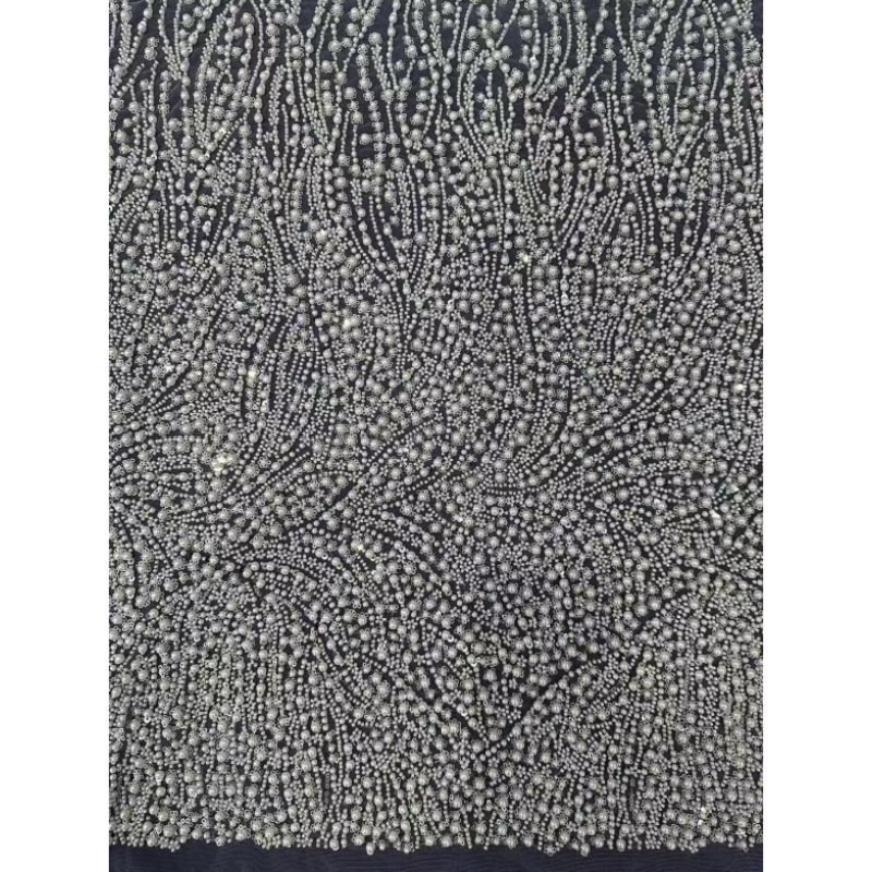 Factory Price Heavy Beads Embroidery Fabric Wholesale Good Quality Best Design Luxury Beaded Lace Fabric For Bridal Party Dress