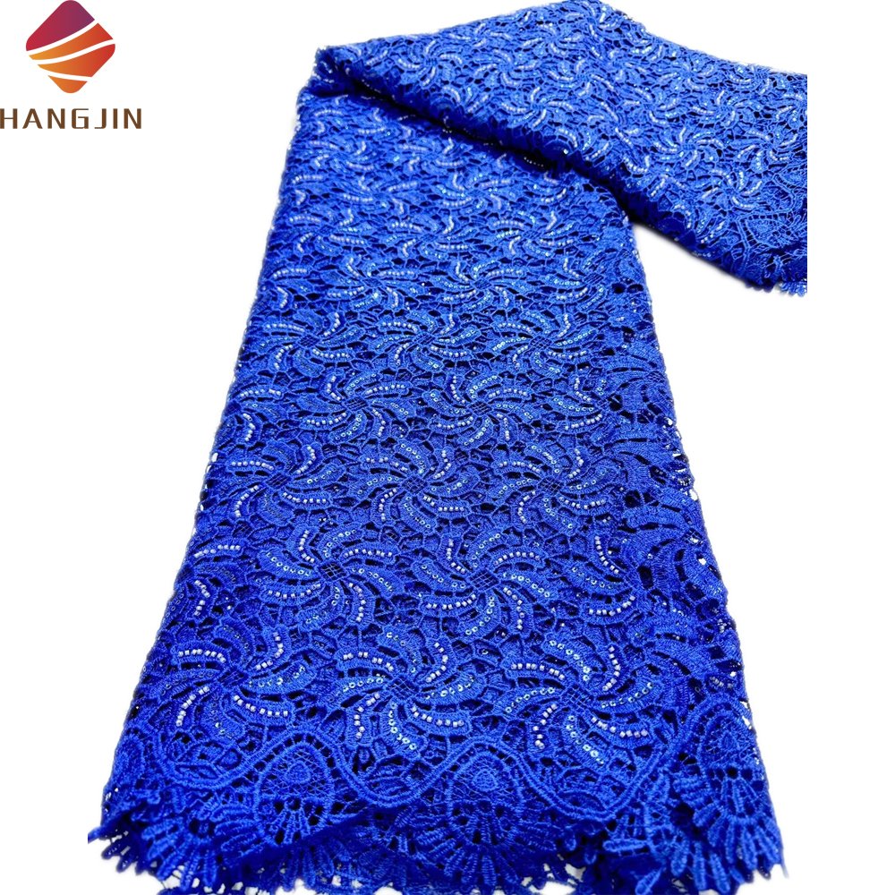 Latest French Milk Silk Lace Fabric High Quality Embroidery Nigerian Chiffon Guipure Cord Lace Fabric For Party Dress