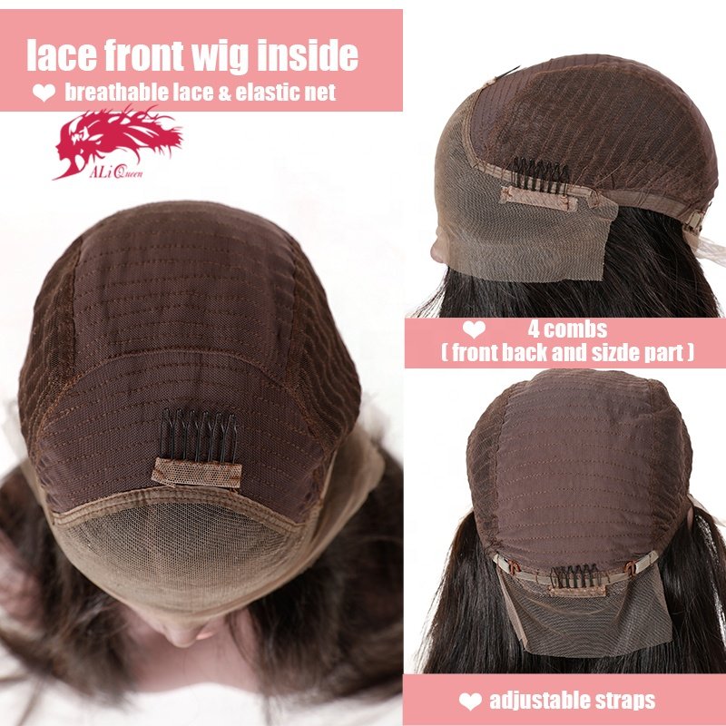 Ali Queen Straight 13X6 Human Hair Lace Front Wig, 10 12 14 16 18 20 26 28 30 inch brazilian hair lace front wig