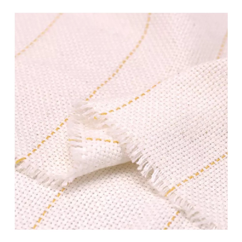 100% Cotton-Virgin Monks-Cloth-Tufting-Fabric High Quality Clothing Good Pattern Reusable Soft Yellow Lines Sustainable Reusable