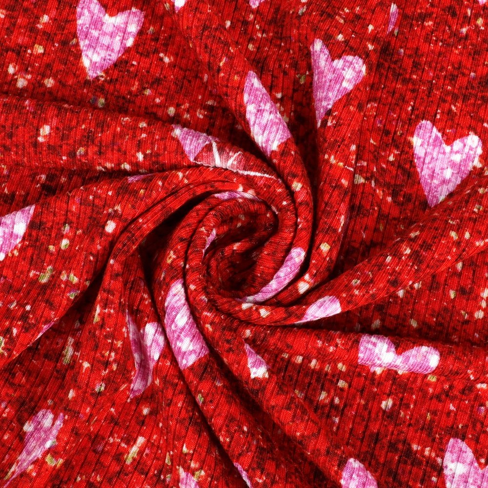 High quality Custom Digital Printing bamboo ribbed knit fabric for clothings