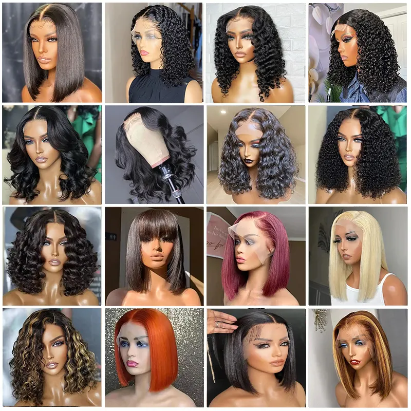 Cheap Kinky Curly Short Bob Wigs Brazilian Human Hair Lace Front Wigs For Black Women Hd Lace Frontal Wigs Human Hair Vendors