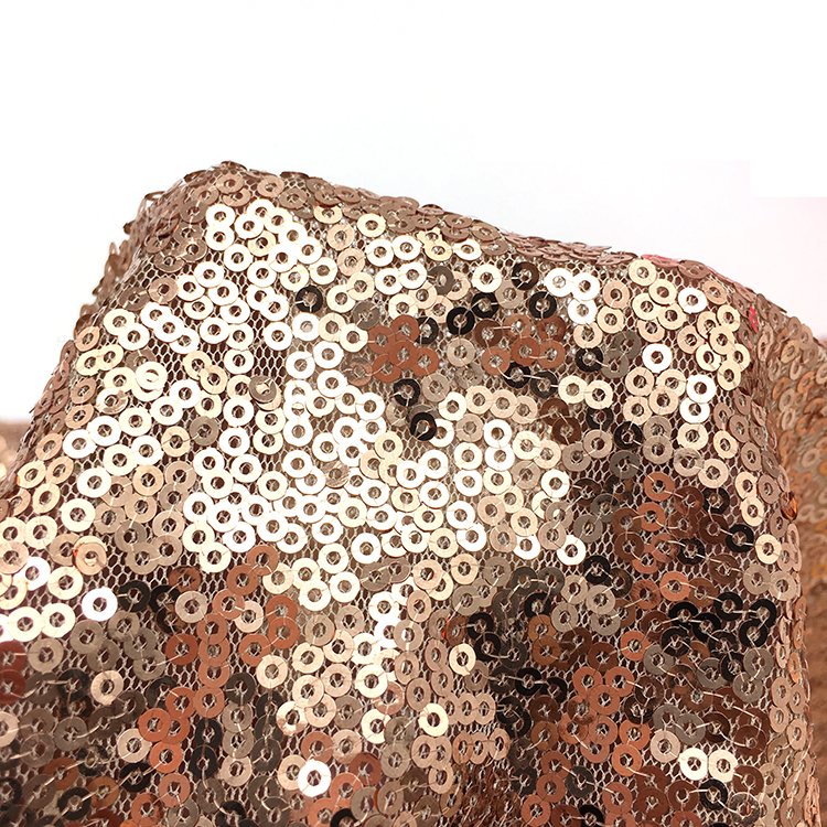 Cheap Wholesale Pice RXF0339 3MM Hot Selling Matter Gold Color Sequin Tulle Net Lace Mesh Embroidery Fabric for Party Dress