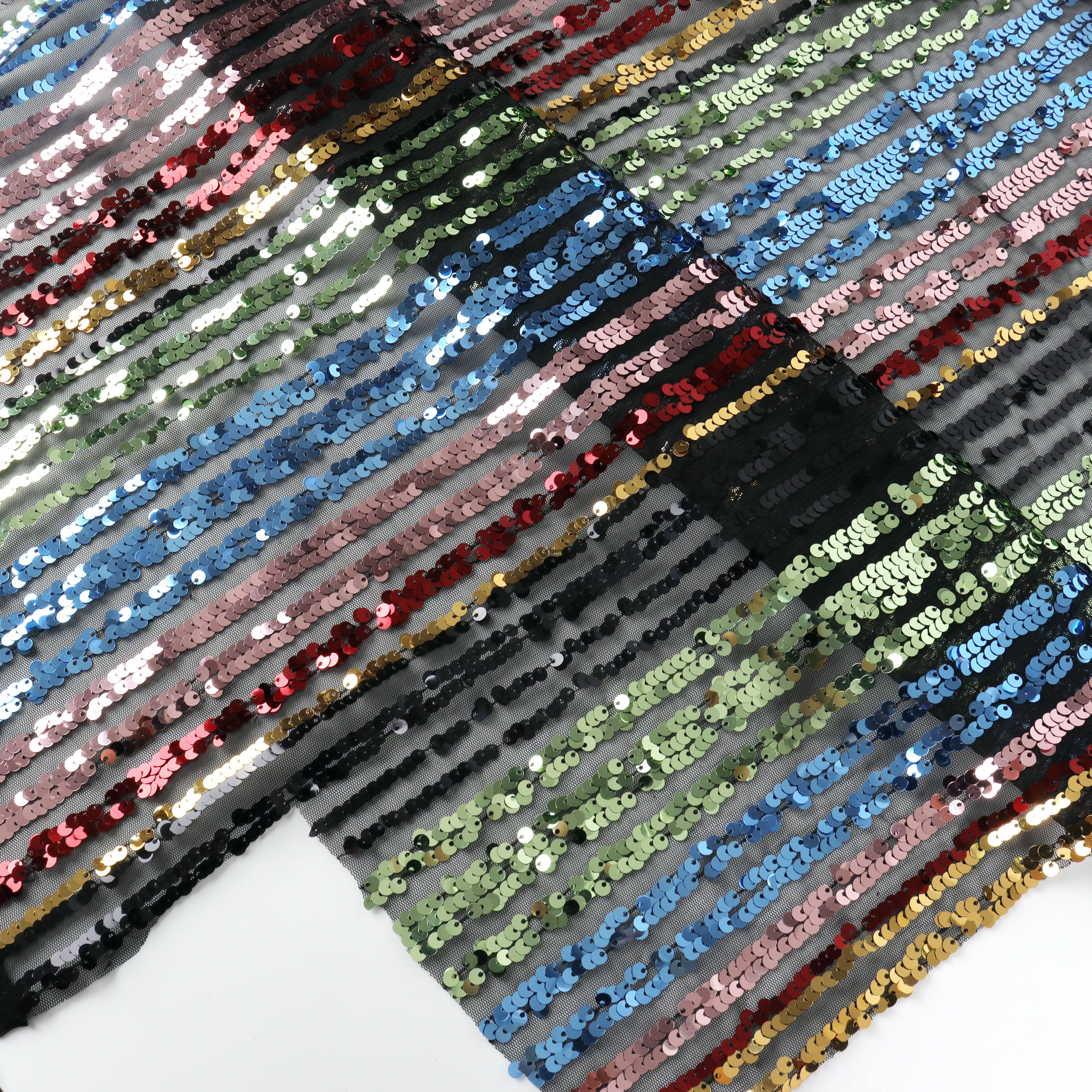 2023 new design beaded lace sequin fabric mesh comfortable soft sequin fabric for women's dress