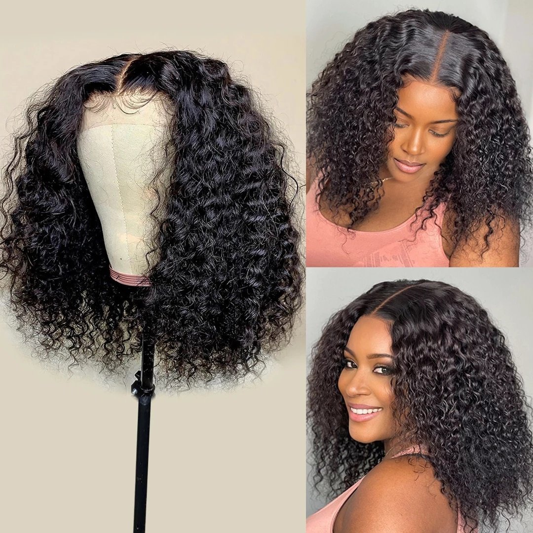 Wholesale Short Bob Wig Human Hair Lace Front Water Wave Curly Brazilian Glueless Raw Vietnamese Hair Wigs Bob For Black Women