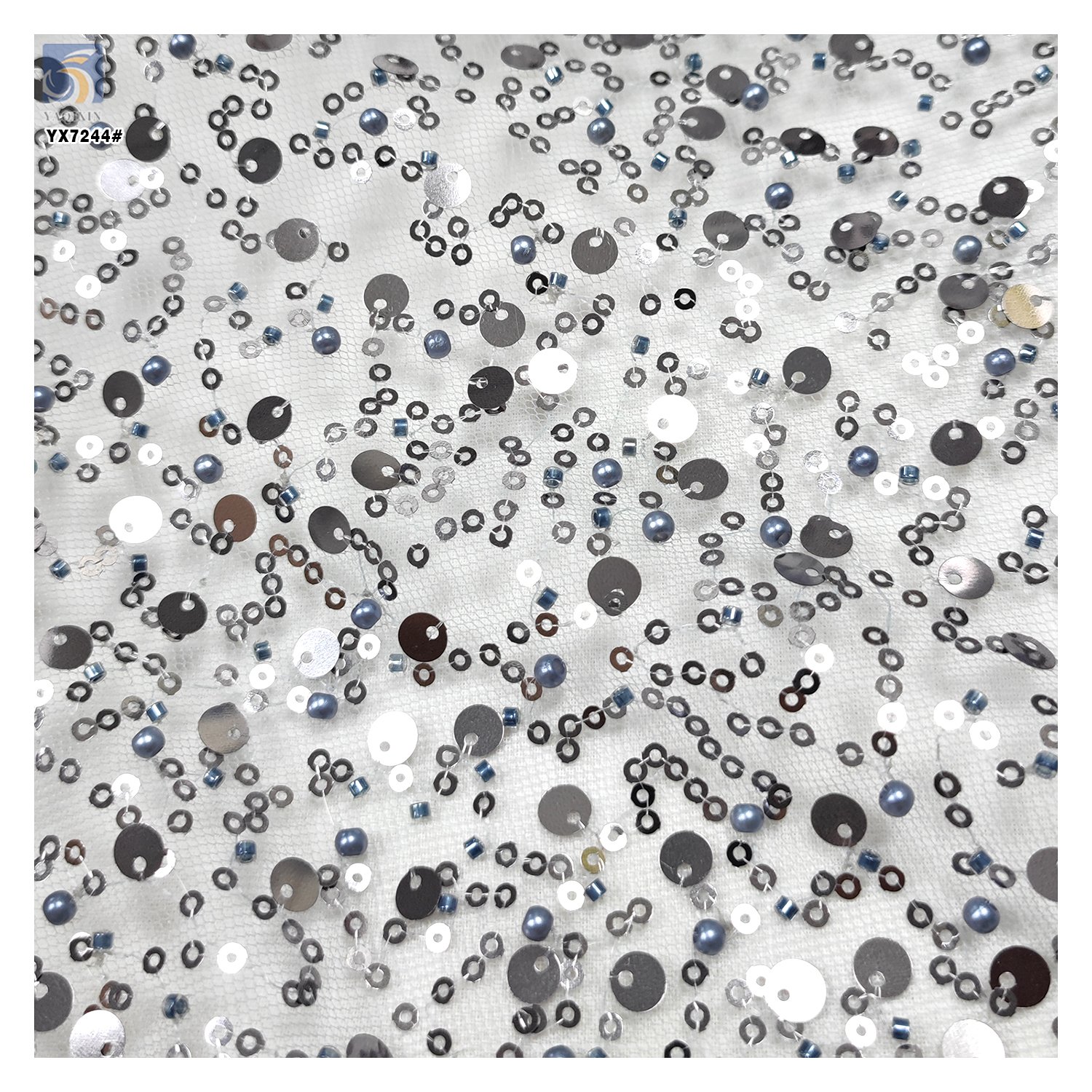 DELACE Cheap Golden Glitter Bridal Lace Fabric with Pearl 3D Beads Embroidery Crystal Sequins Lace Fabric for Wedding Dress