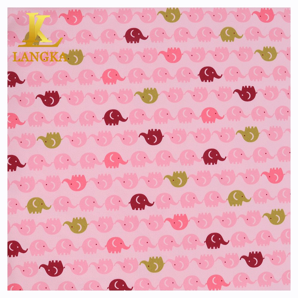 Langka Digital Printed 90 Polyester 10 Spandex Fabric 4 Way Stretch Polyester/Spandex Fabric For Skirts And Dress