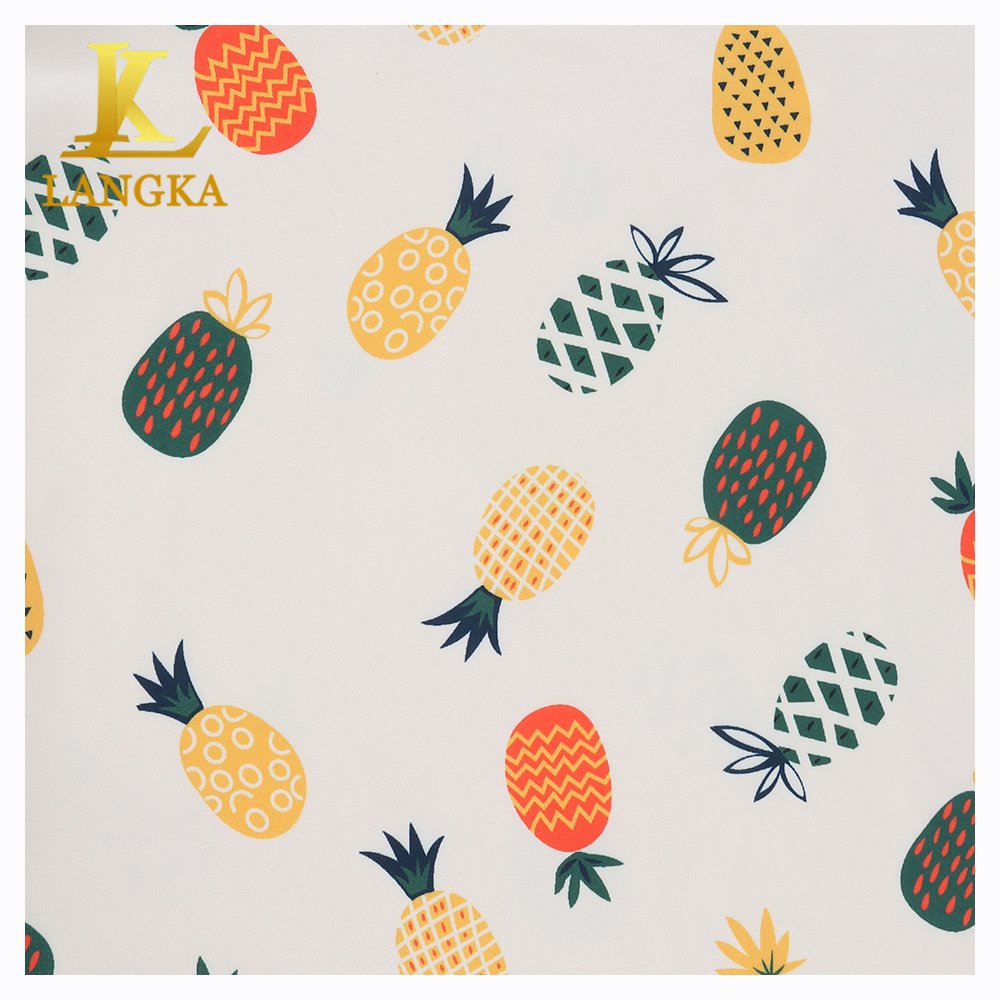 Langka Digital Printed 90 Polyester 10 Spandex Fabric 4 Way Stretch Polyester/Spandex Fabric For Skirts And Dress