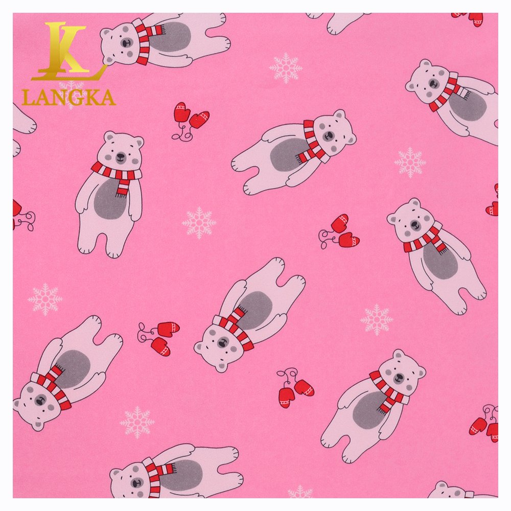 Langka Digital Printed 90 Polyester 10 Spandex Fabric 4 Way Stretch Polyester/Spandex Fabric For Skirts And Dress