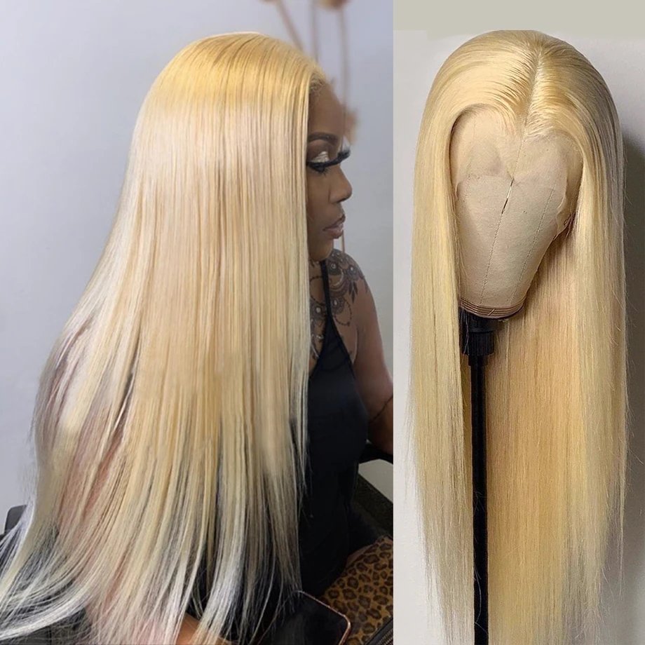 Color Straight 13x6 Lace Front Human Hair Wigs Frontal Wig Transparent for Women 250 Density 30 40 Inch 613 Honey Blonde 13x6 HD
