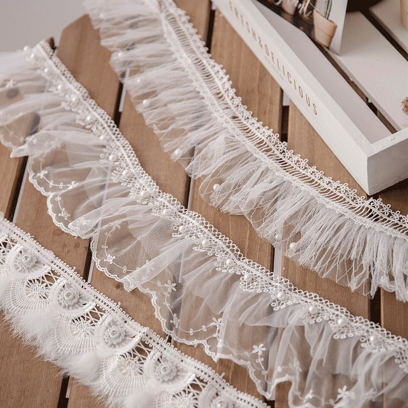 Flower White Mesh Embroidery Lace For Diy Decoration Clothing Accessories
