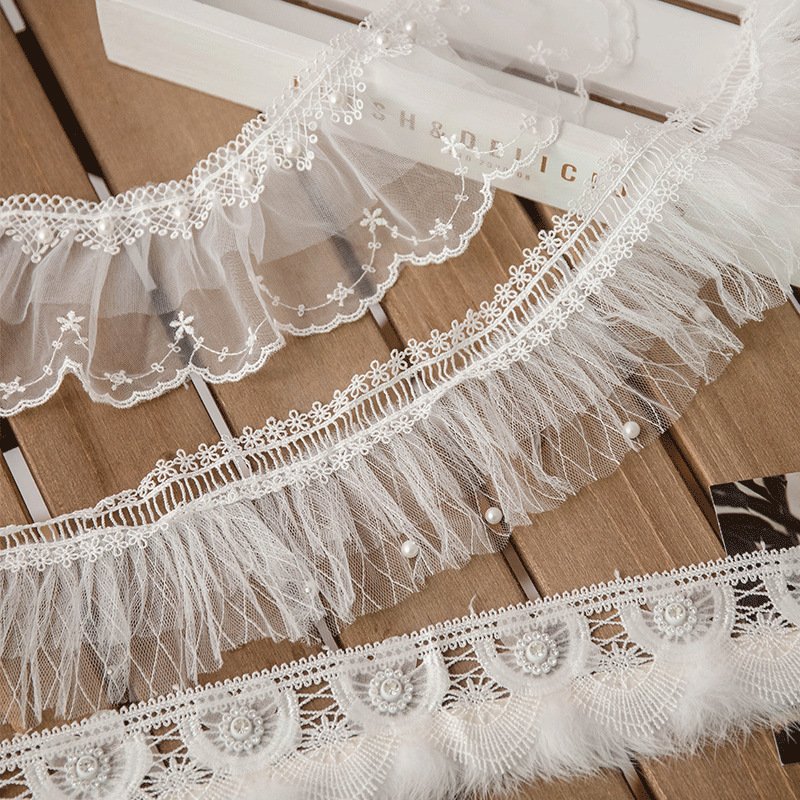 Flower White Mesh Embroidery Lace For Diy Decoration Clothing Accessories
