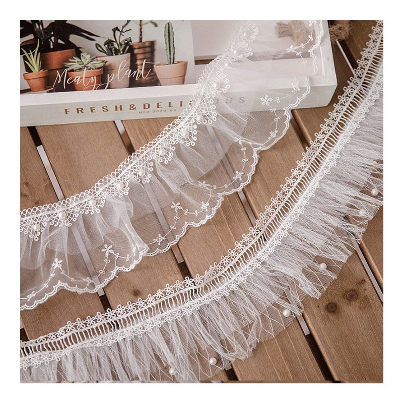 Flower White Mesh Embroidery Lace For Diy Decoration Clothing Accessories