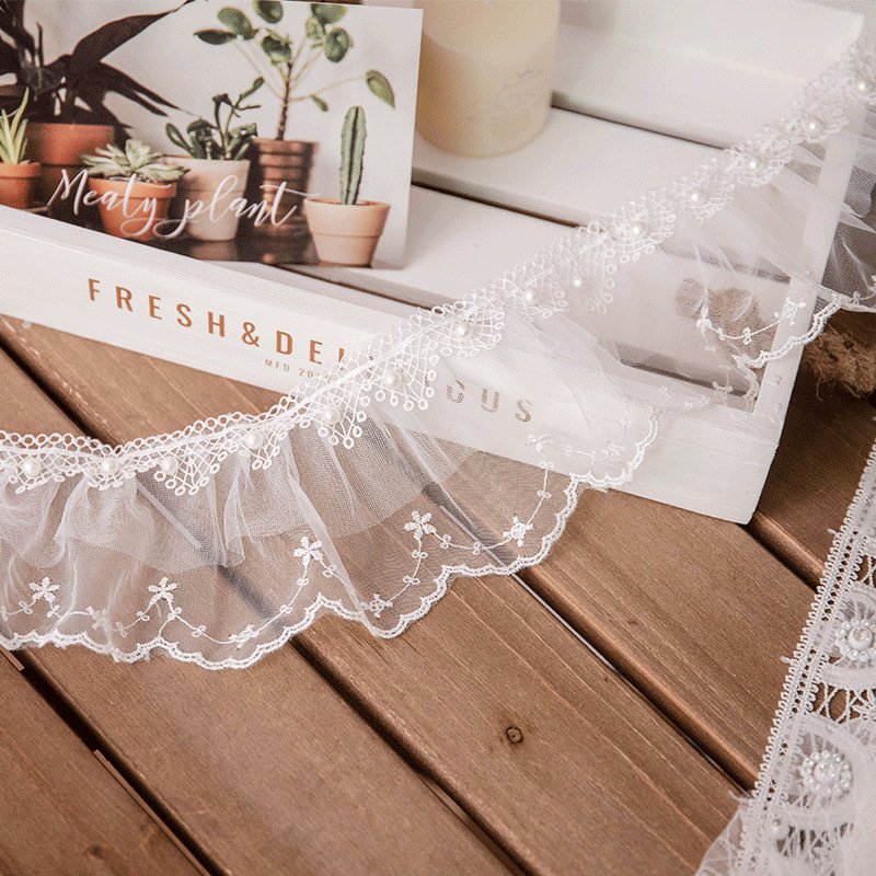 Flower White Mesh Embroidery Lace For Diy Decoration Clothing Accessories