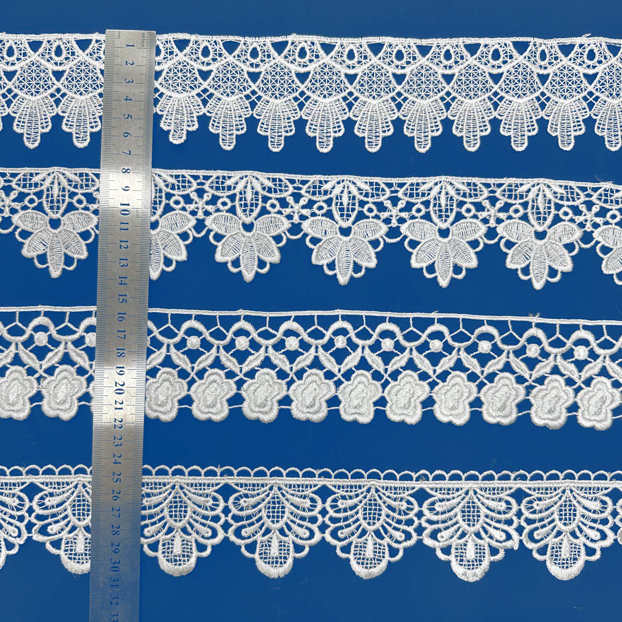 Hot Sale Wholesale Guipure Lace Fabric White Embroidery Renda High Quality Cord Lace Fabric For Nigerian Wedding