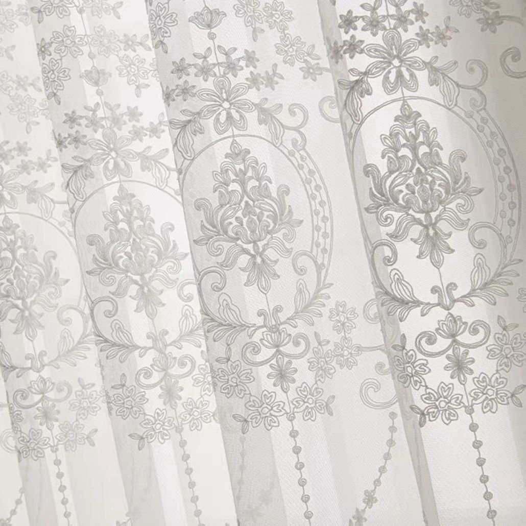 embroider sheer european style bedroom window fabric curtain