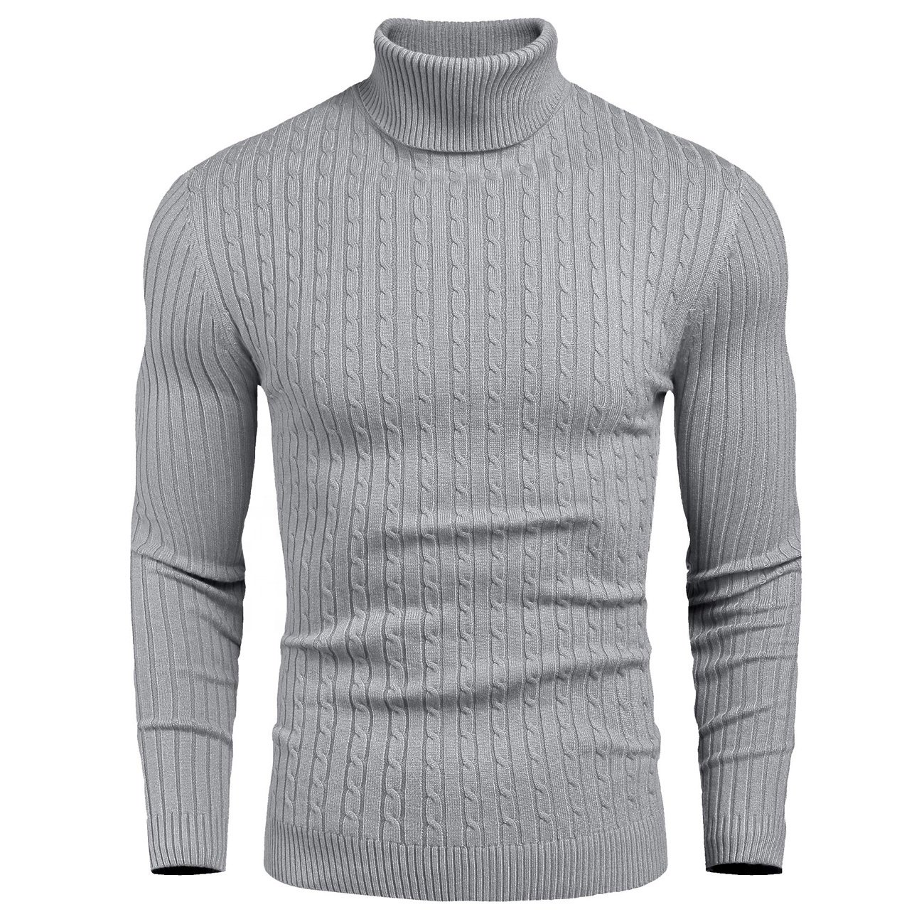 2024 Men Sweater Wholesale High Quality Polyester Classic Cotton Knit Ribbed Pullover Turtleneck For