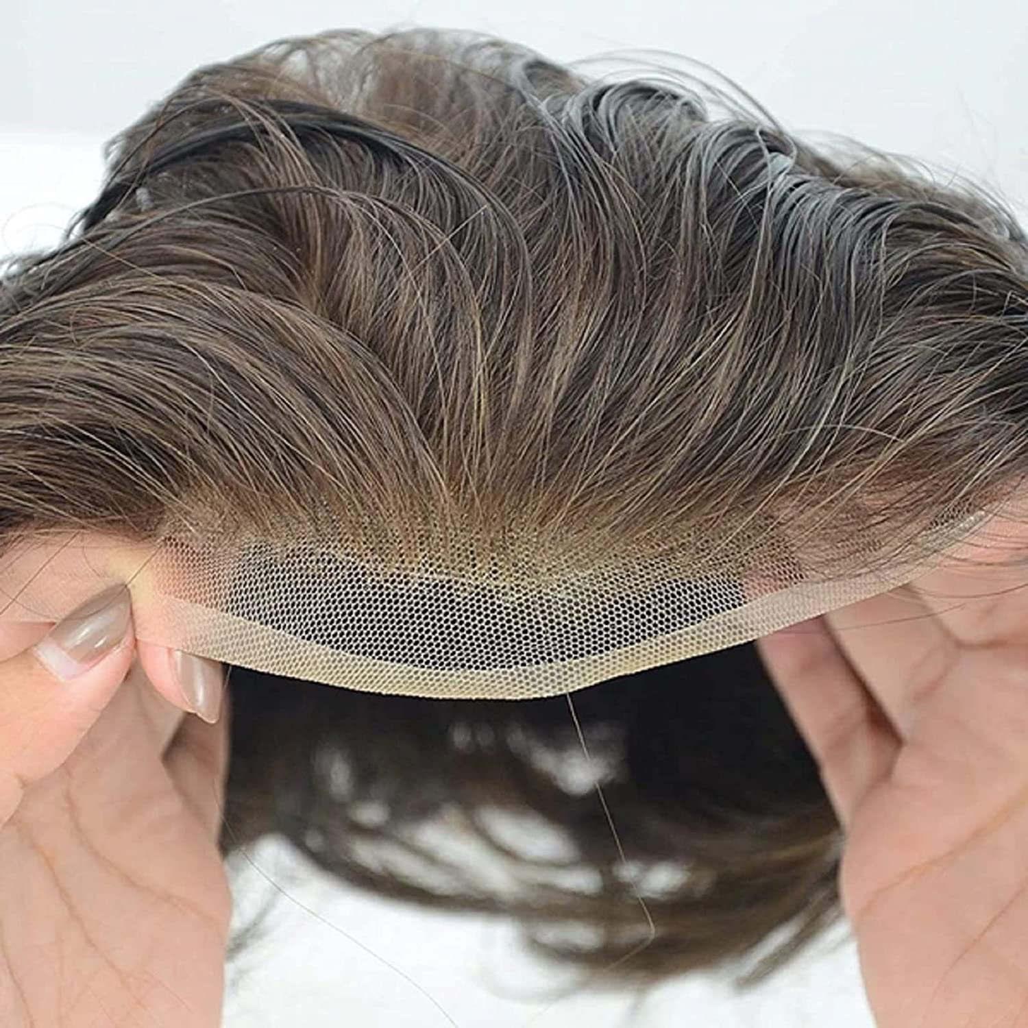 Wholesale Natural Hairline Breathable OCT Swiss Lace With Frontal Super Thin Skin PU Human Hair Toupee For Men