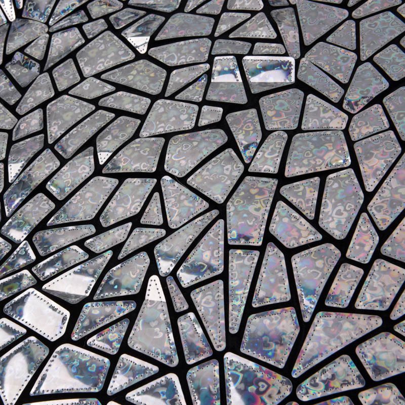 Laser Geometric Cut Glitter Mirror Geometric shapes Embroidered Velvet Sequin Fabric Party Woman Dress Sequin Fabric