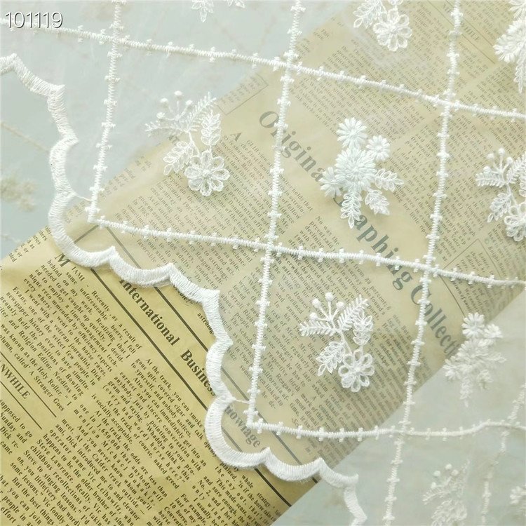 K1072 New Mesh Cotton Lace Fabric DIY Light Apricot Exquisite Clothing Tablecloth Curtain Lace